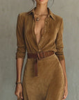 Célianne | Chic Suede Maxi Dress