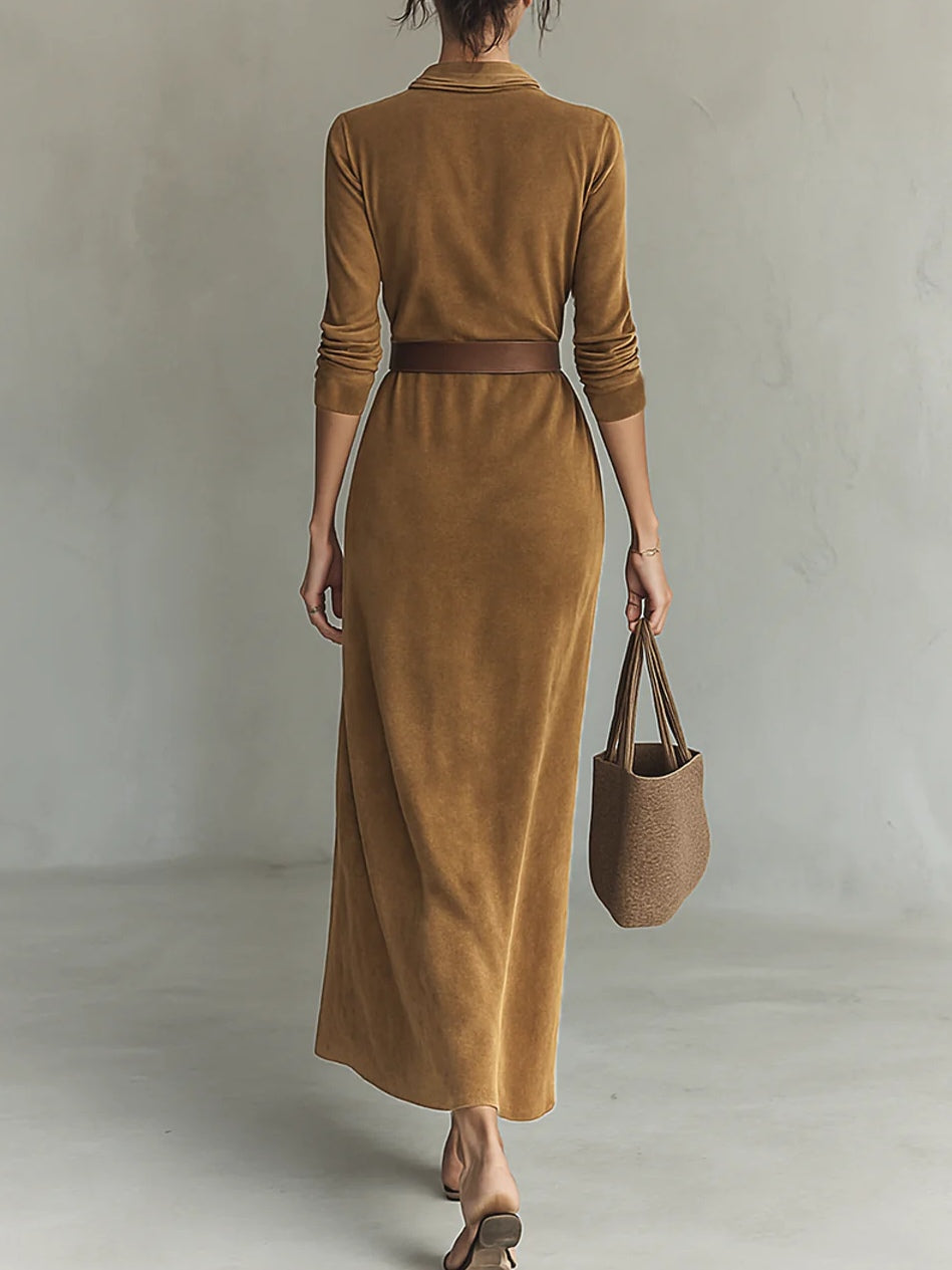 Célianne | Chic Suede Maxi Dress