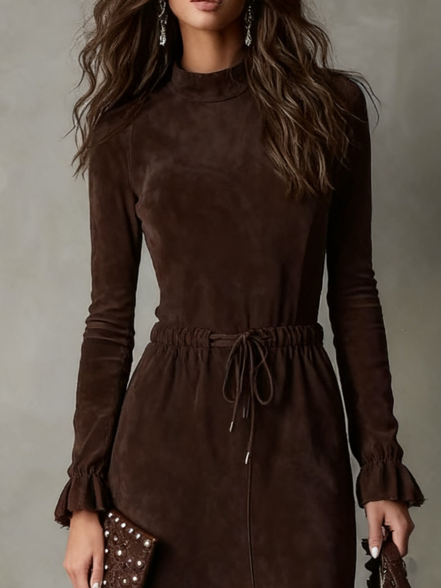 Isla - suede midi dress