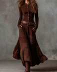 Michelle -  suede maxi dress