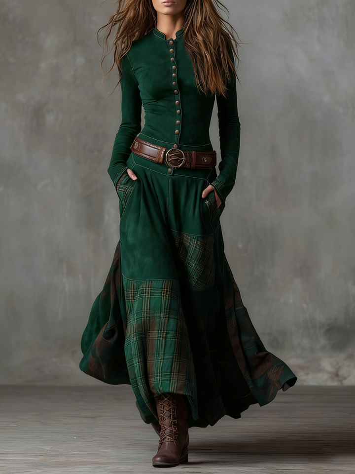 Michelle -  suede maxi dress