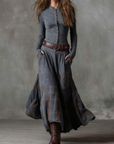 Amanda | Suede maxi dress with belt