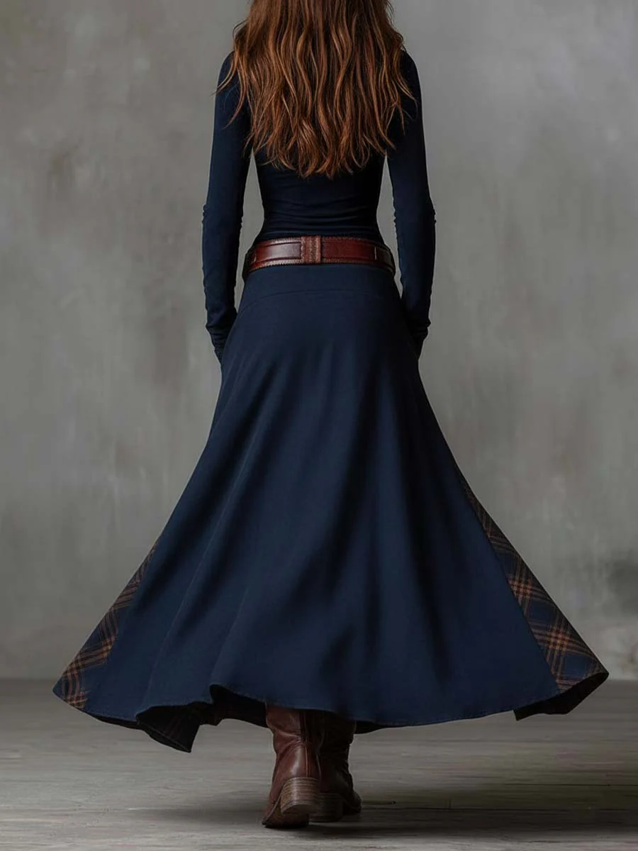 Michelle -  suede maxi dress