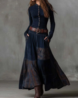 Michelle -  suede maxi dress