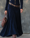 Martina - vintage long dress with flap pockets