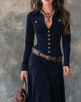 Martina - vintage long dress with flap pockets