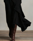 Giorgia™ - Purple Asymmetrical Pleated Maxi Dress with High Neck (Necklace not included)