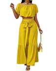HALLIE™ – Bow Shoulderless Wide Leg Set