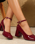 Celeste | Patent Strap Heels