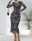ALIANNA™ - Elegant Leopard Print Ruched Bodycon Dress for Parties