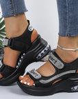 Riane - Orthopedic Platform Sandals with Crystal Details