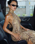 ELIZABETH™ - Sexy Backless Leopard Bodycon Dress for Parties