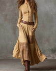 Amanda | Suede maxi dress with belt