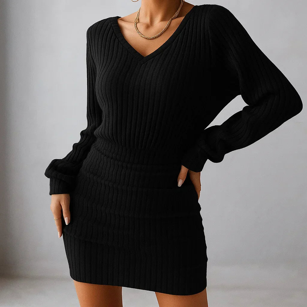 Melina | Brown knit dress