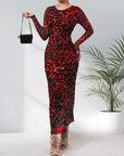 ALIANNA™ - Elegant Leopard Print Ruched Bodycon Dress for Parties