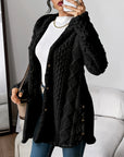Paula™ - Plush Diamond-Patterned Hooded Cardigan