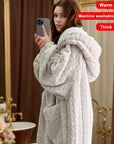 Lucy™ - Cozy Coral Fleece Hooded Robe