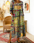 Manuela™ | Comfortable Denim Dress with Ethnic Patchwork