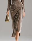 Sylvana | Velvet midi dress