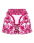 Sling Classic Majolica Series Pattern Print One Piece Swimsuit and Skirt or Shorts