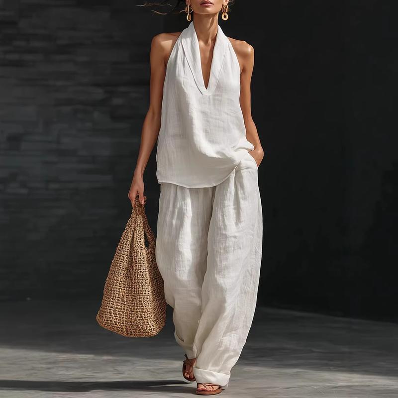 Ainhoa™| Two-piece set with a linen texture