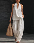 Ainhoa™| Two-piece set with a linen texture