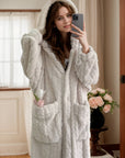 Lucy™ - Cozy Coral Fleece Hooded Robe