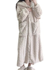 Lucy™ - Cozy Coral Fleece Hooded Robe