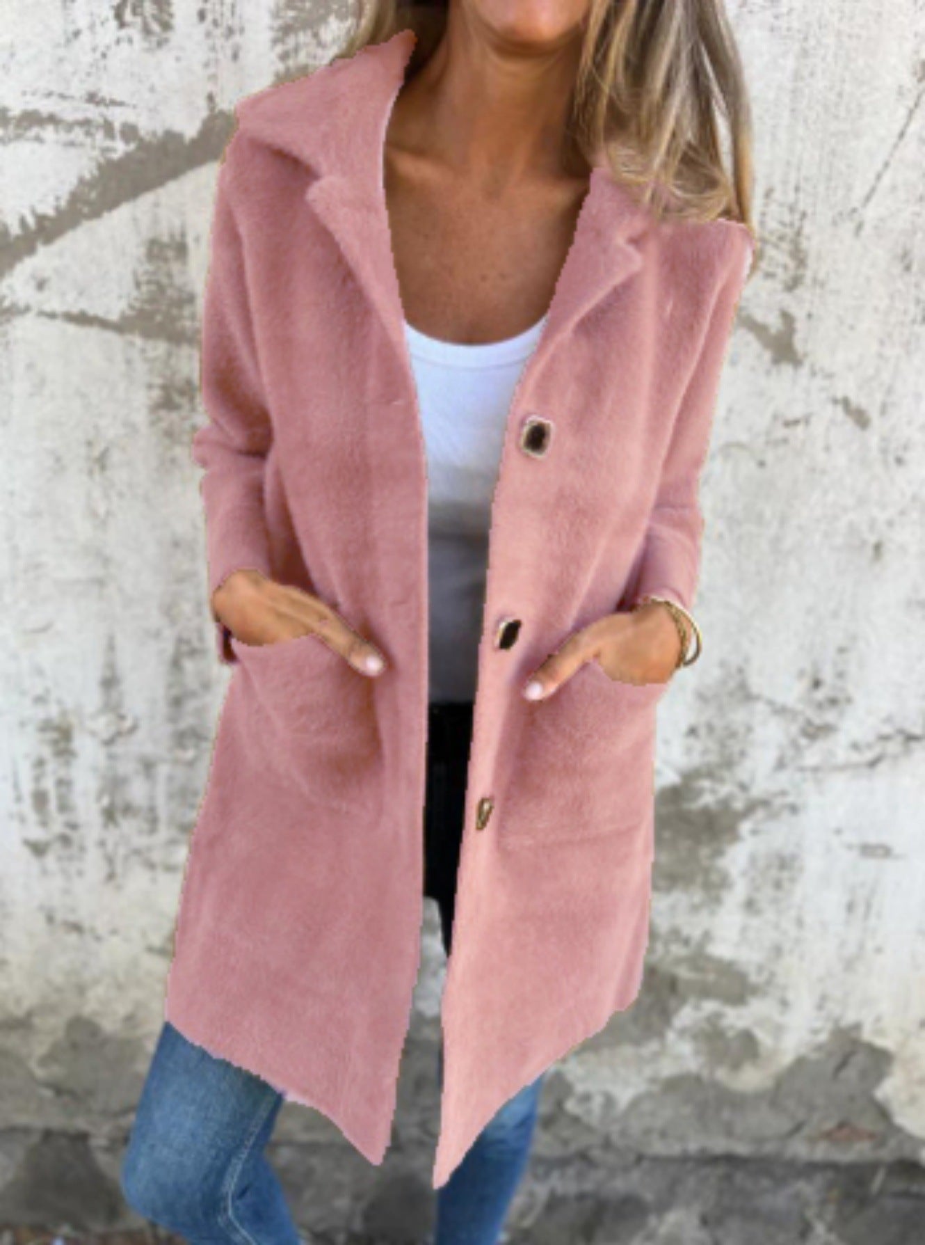 Rian - Long Sleeve Button Down Jacket With Pockets