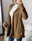 Paula™ - Plush Diamond-Patterned Hooded Cardigan