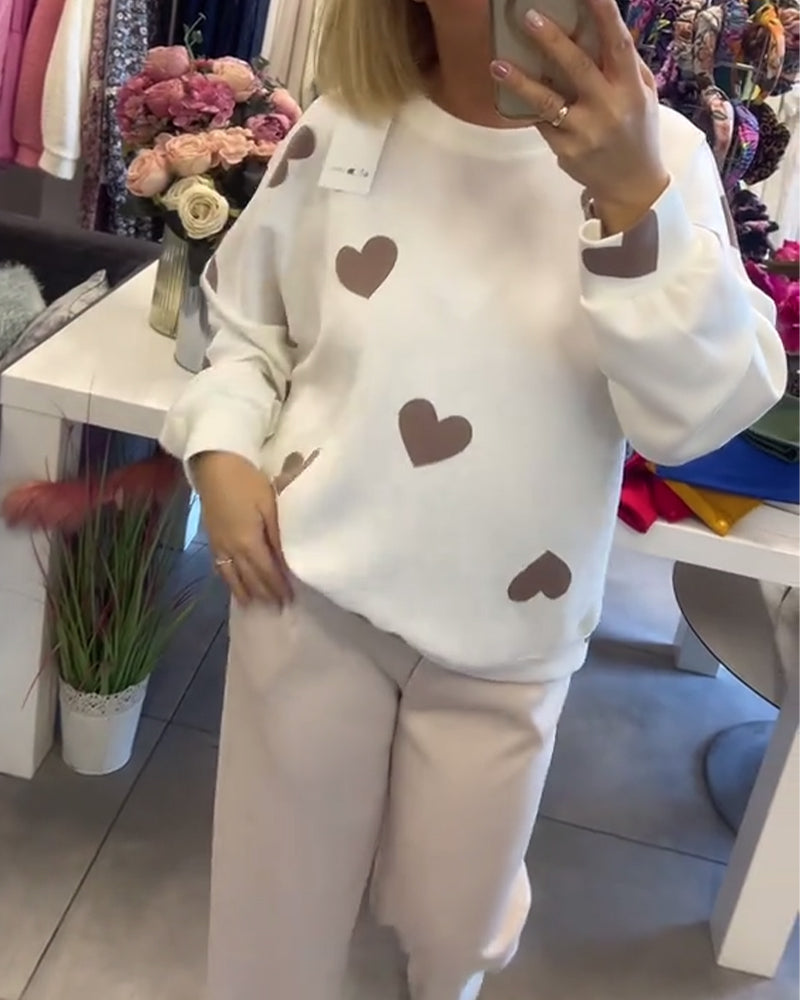 Gina™- Heart Printed Two-Piece Set