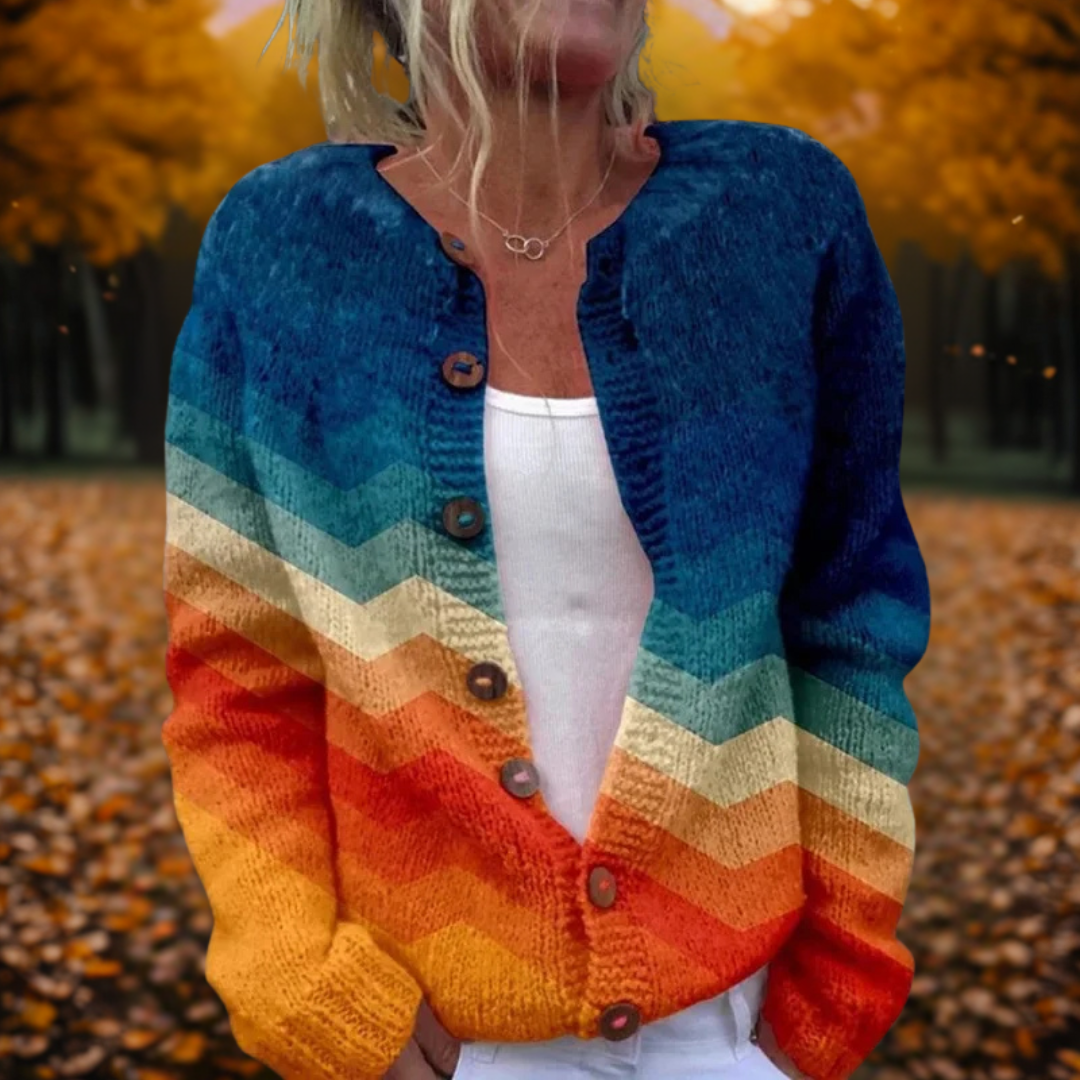 Michelle | Rainbow Pattern Cardigan