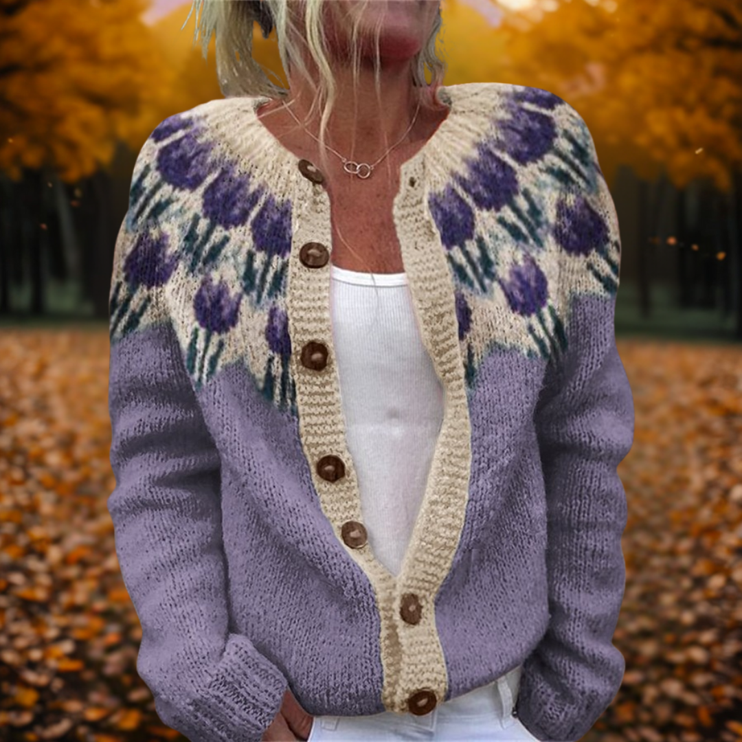 Marline | Purple Floral Cardigan