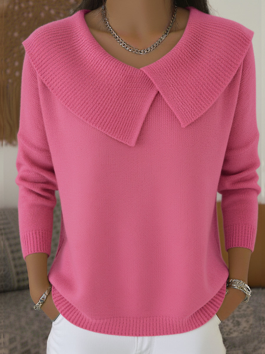 Lucia | Warm Knit Top with Soft Collar