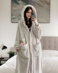 Lucy™ - Cozy Coral Fleece Hooded Robe