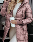 Lina | Long, warm quilted jacket with generous hood