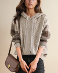 Emily | Cable Knit Hoodie Sweater