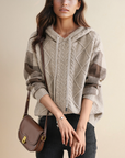 Emily | Cable Knit Hoodie Sweater