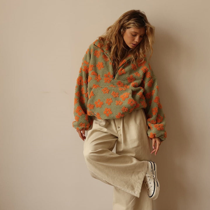 Fleur™ | Floral Fleece Sweater