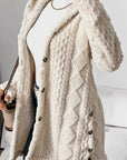 Paula™ - Plush Diamond-Patterned Hooded Cardigan