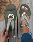 Marlene - Flat Sandals With Metal Buckle