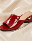 Gabriela - Glossy Leather Slide Sandals