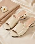 Gabriela - Glossy Leather Slide Sandals