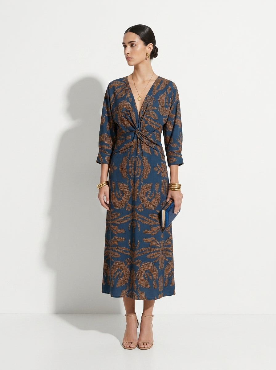 Harper™ | Elegant dress with long sleeves and floral print