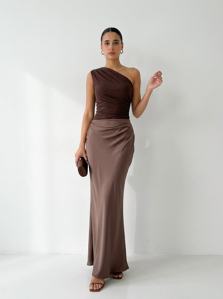 Luna™ | Maxi Dress with a Gilt in Satin