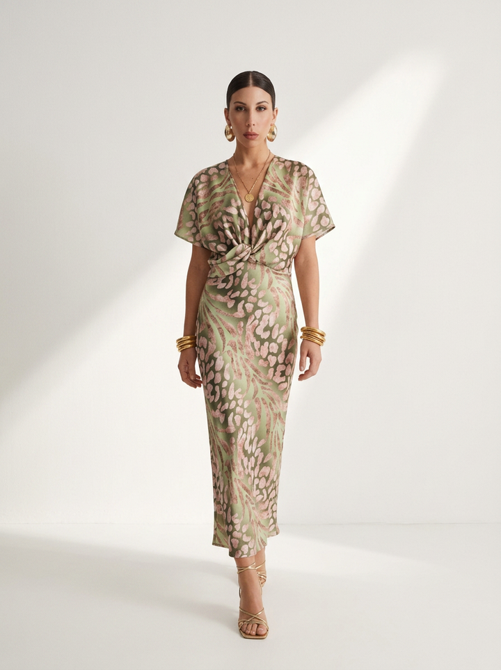 Palmera | Twisted V-Neck Maxi Dress
