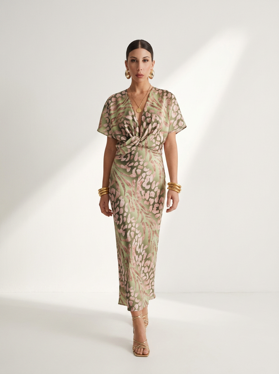 Palmera | Twisted V-Neck Maxi Dress
