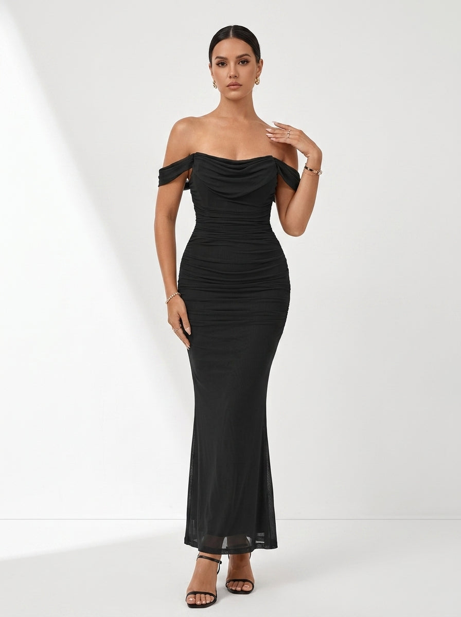 VALENTINI™ – Chic Off-Shoulder Ruched Mermaid Evening Dress