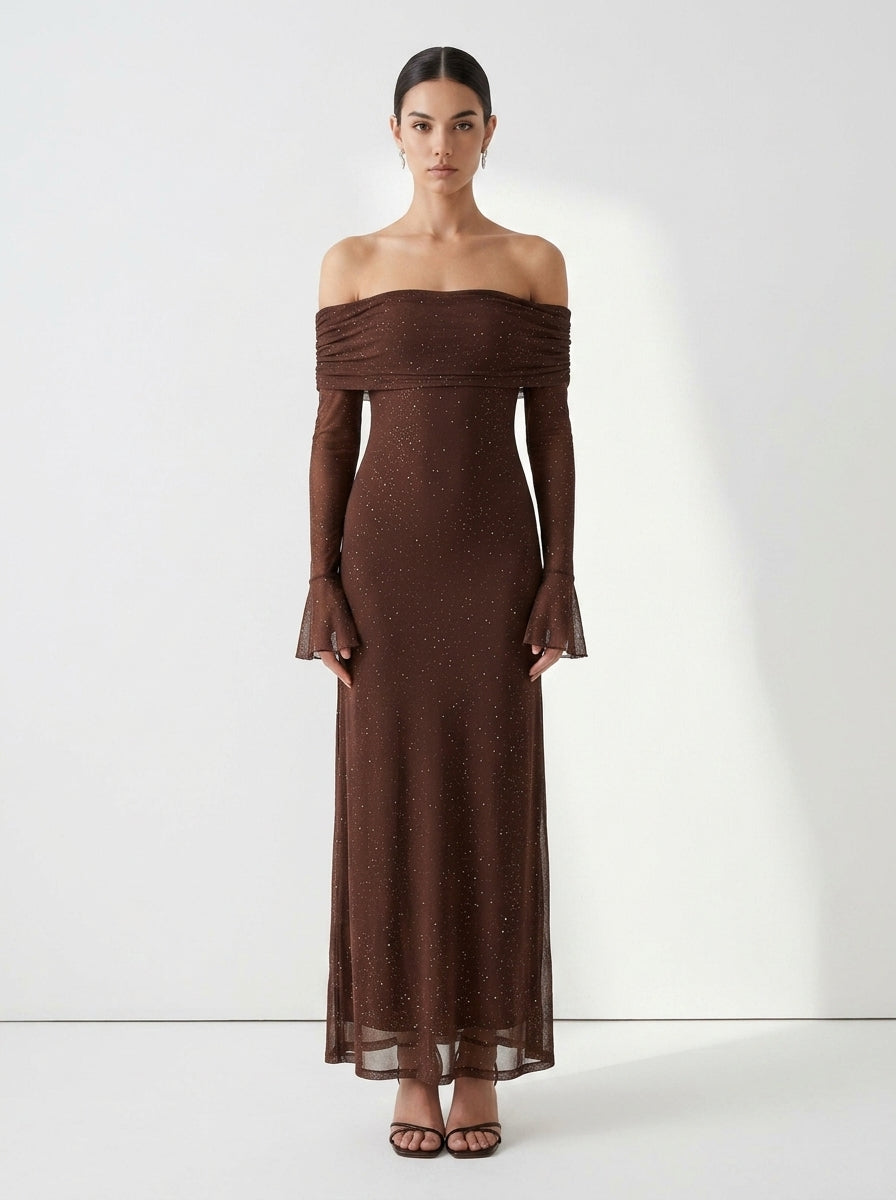 DARCIE™ - Off Shoulder Ruched Sequin Bodycon Evening Gown