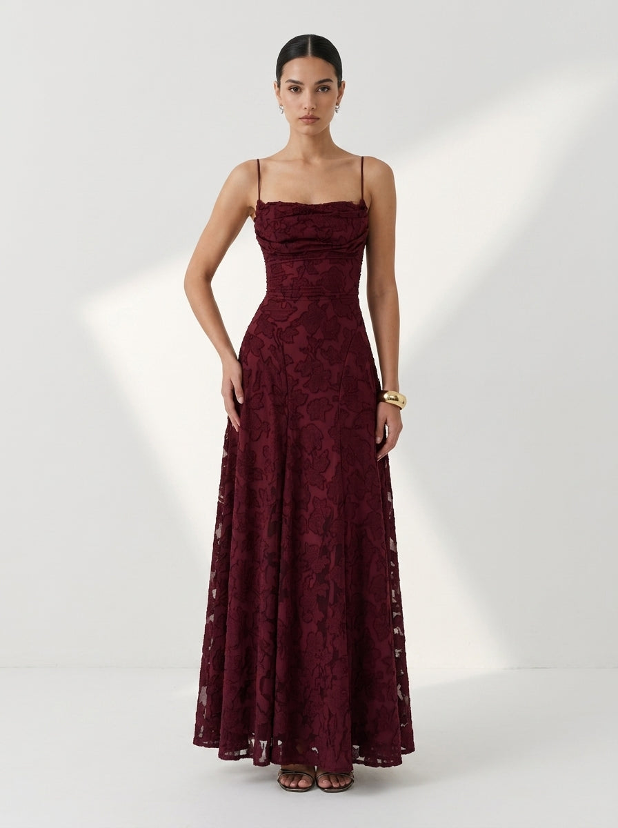 XENIA™ - Elegant Backless Lace Long Dress Fitted Design for Special Occasions &amp; Parties